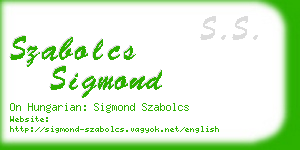 szabolcs sigmond business card